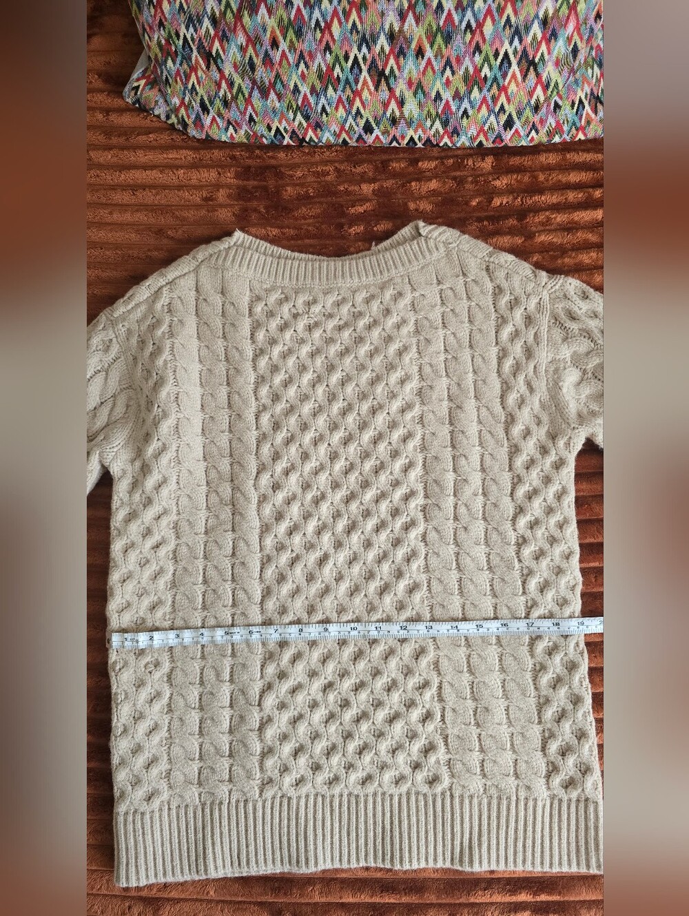 Ann Taylor Cable Knit Crew Neck Sweater in Taupe - Picture 7 of 8